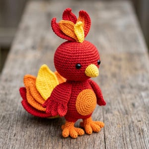 Phoenix Amigurumi Crochet Pattern, Chibi Fire Bird Plush (PDF Download)