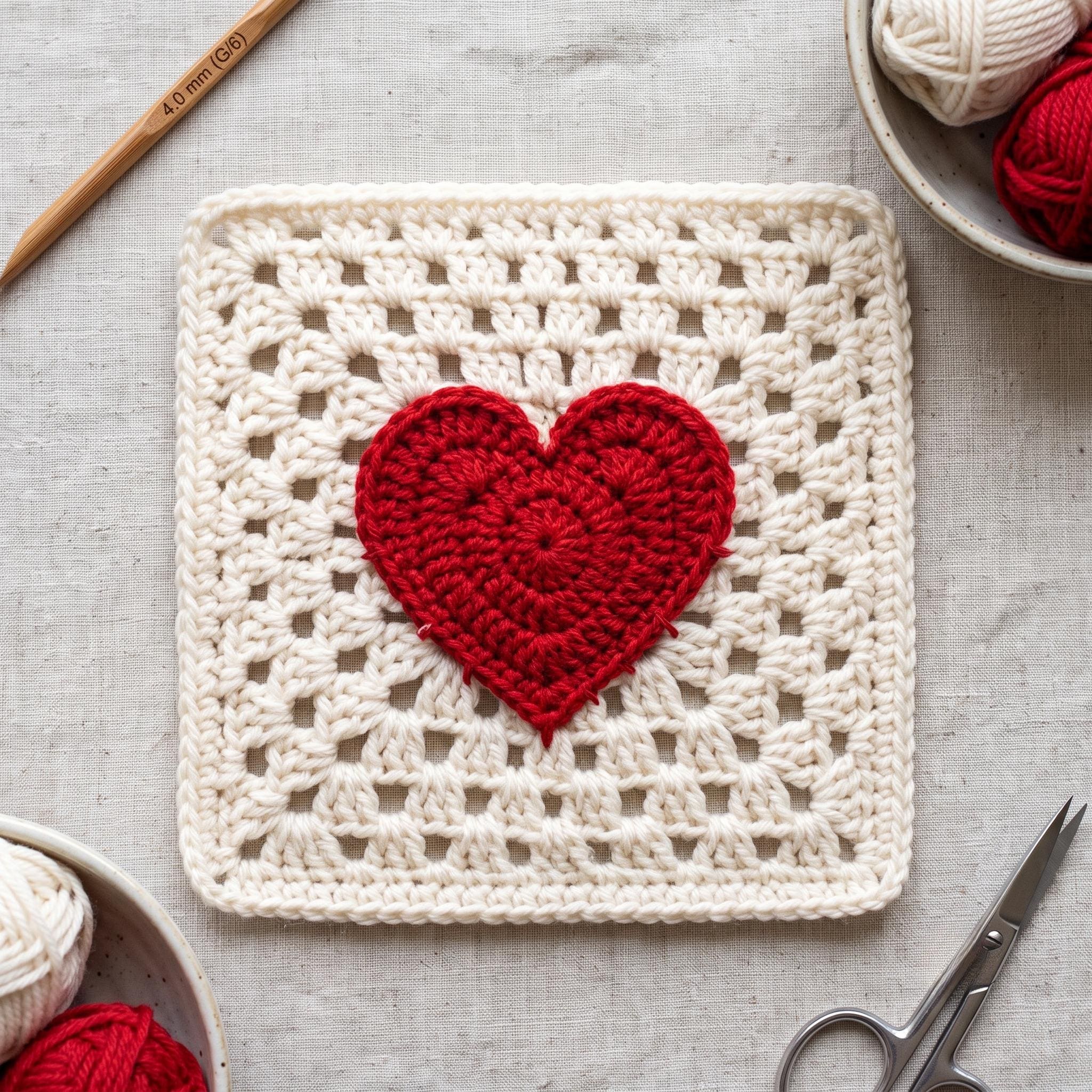 39 Heart Granny Square Crochet Patterns for Blankets, Bags, and Sweet Motifs 35 Heart Granny Square Crochet