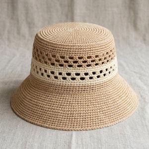 Modello per cappello da sole all'uncinetto / Cappello a secchiello a tesa larga, adatto ai principianti (Download PDF)