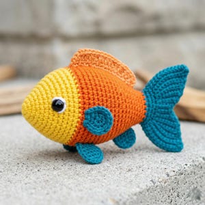 Haakpatroon mini-amigurumi-vis, geschikt voor beginners (pdf-download)