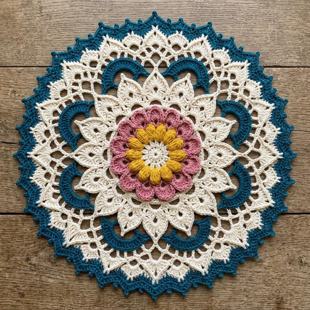 30 Framed Crochet Wall Art Patterns for Stylish, Handmade Decor 31 Heart Mandala Crochet Wall Hanging Pattern