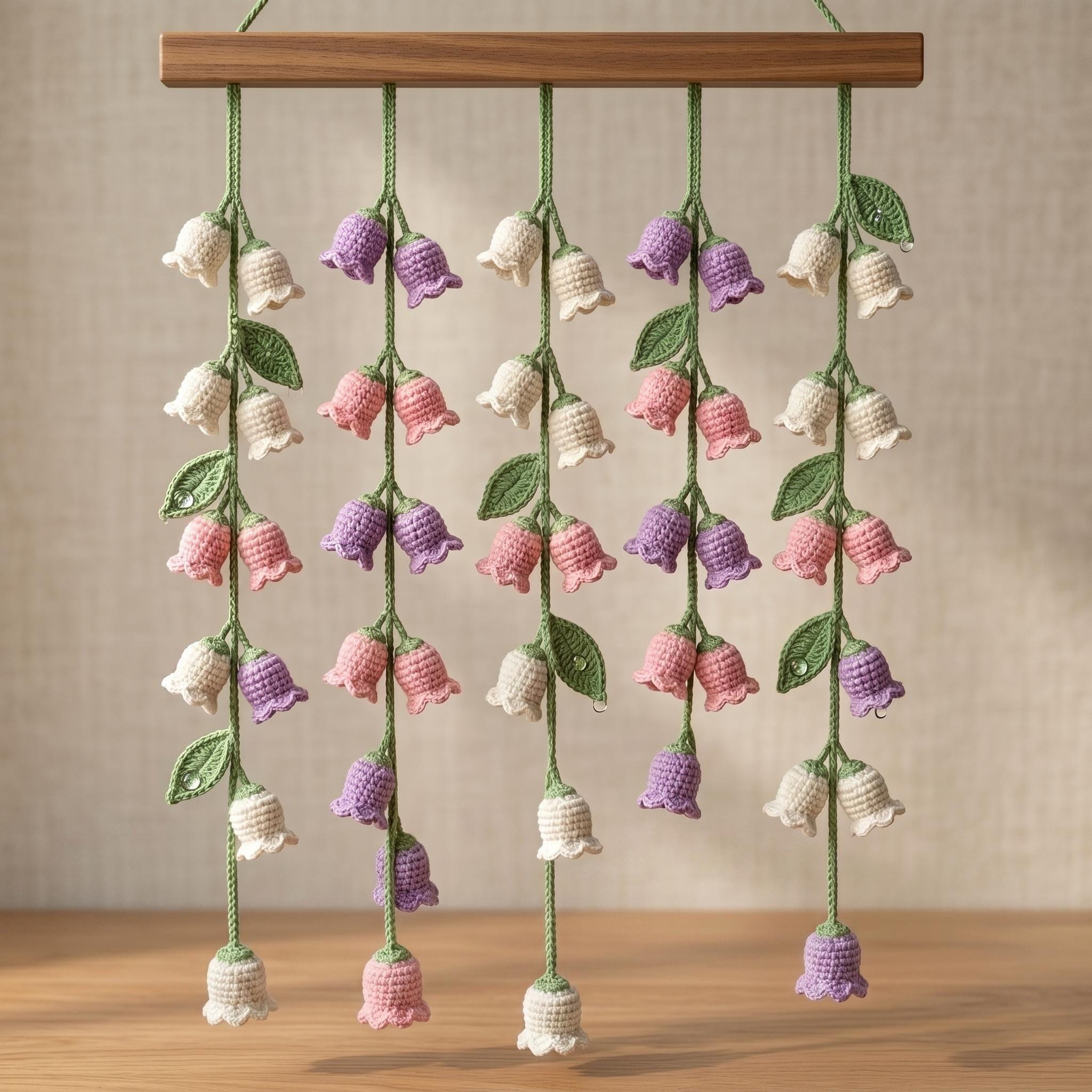 37 Lily of the Valley Crochet Patterns for Elegant Flowers, Gifts, and Home Decor 31 Crochet Lily of the Valley Curtain Pattern Boho Hanging