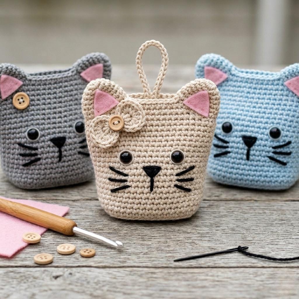 40 Kitty Crochet Patterns: Create Adorable Feline Friends at Home 22 Kitten Pouch Crochet