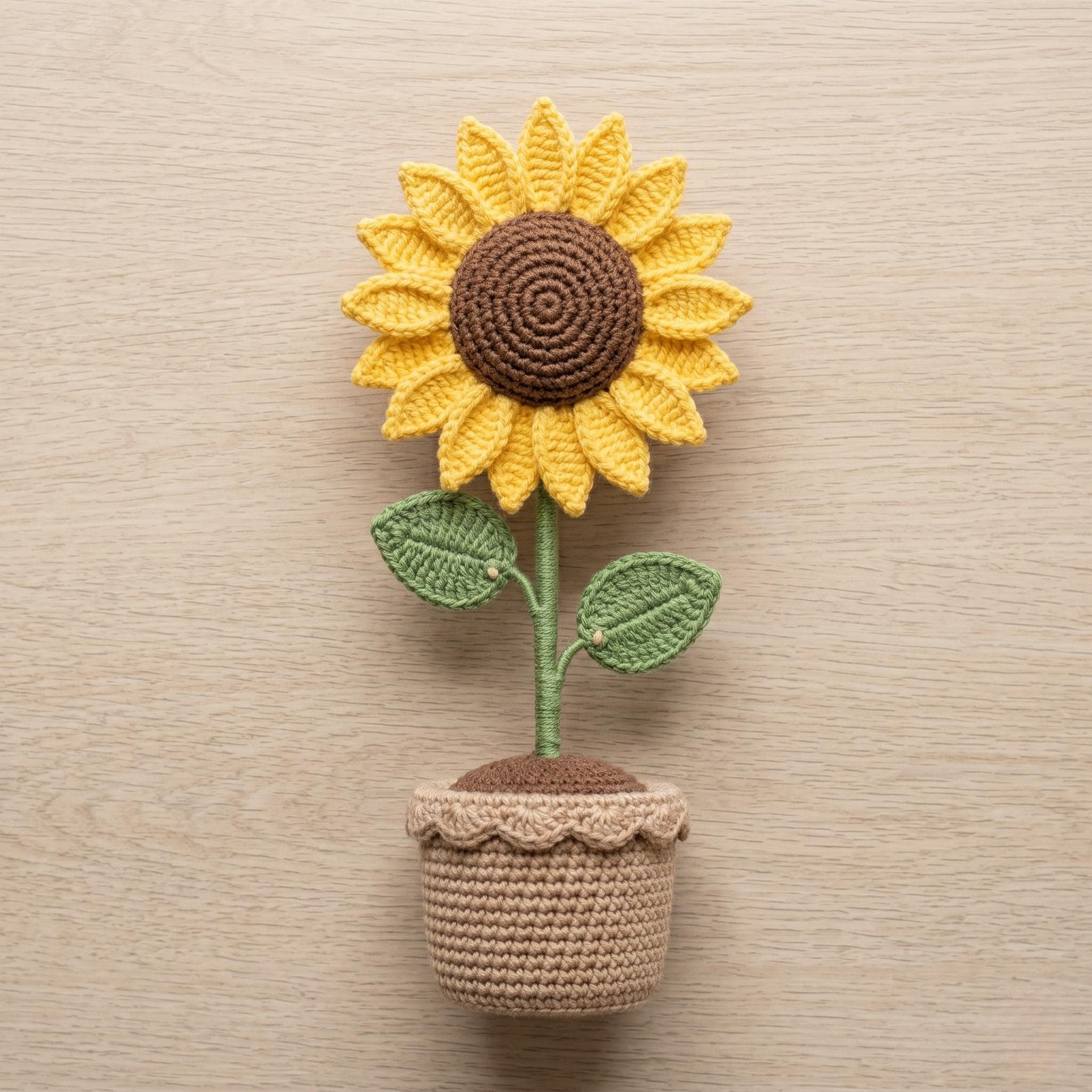 Crochet Sunflower Pot Pattern PDF, Mini Amigurumi Plant, Beginner ...