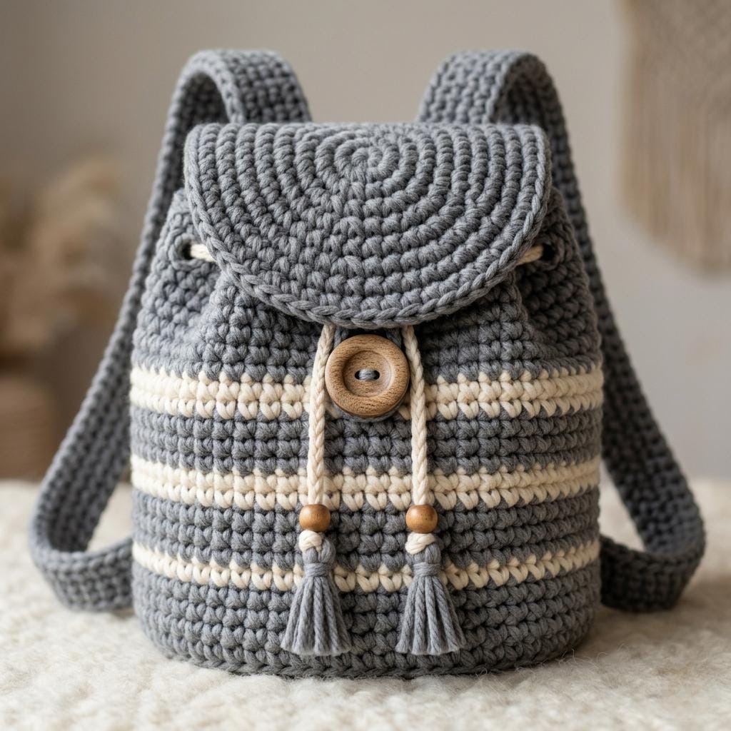 39 Crochet Backpack Patterns with Lambs, Bunnies, and Grannies 13 Crochet Mini Backpack