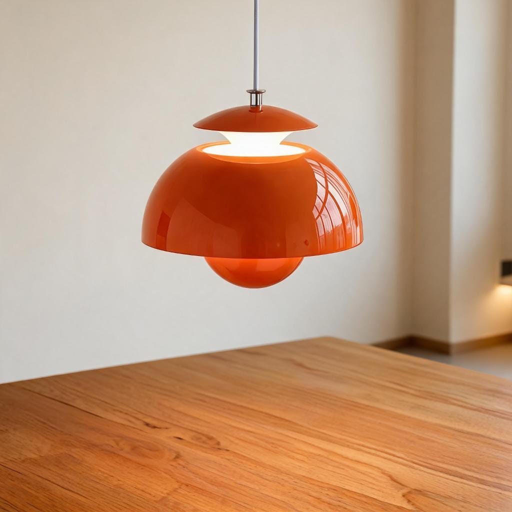 70s hanging lamp orange - Etsy 日本