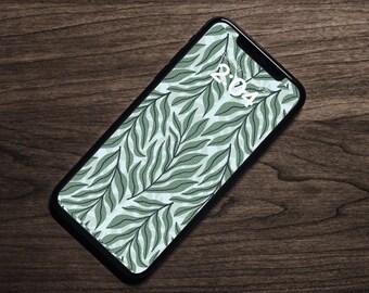 Botanische Blätter Handy Wallpaper: Neutraler grüner iPhone Hintergrund (Digitaler Download)