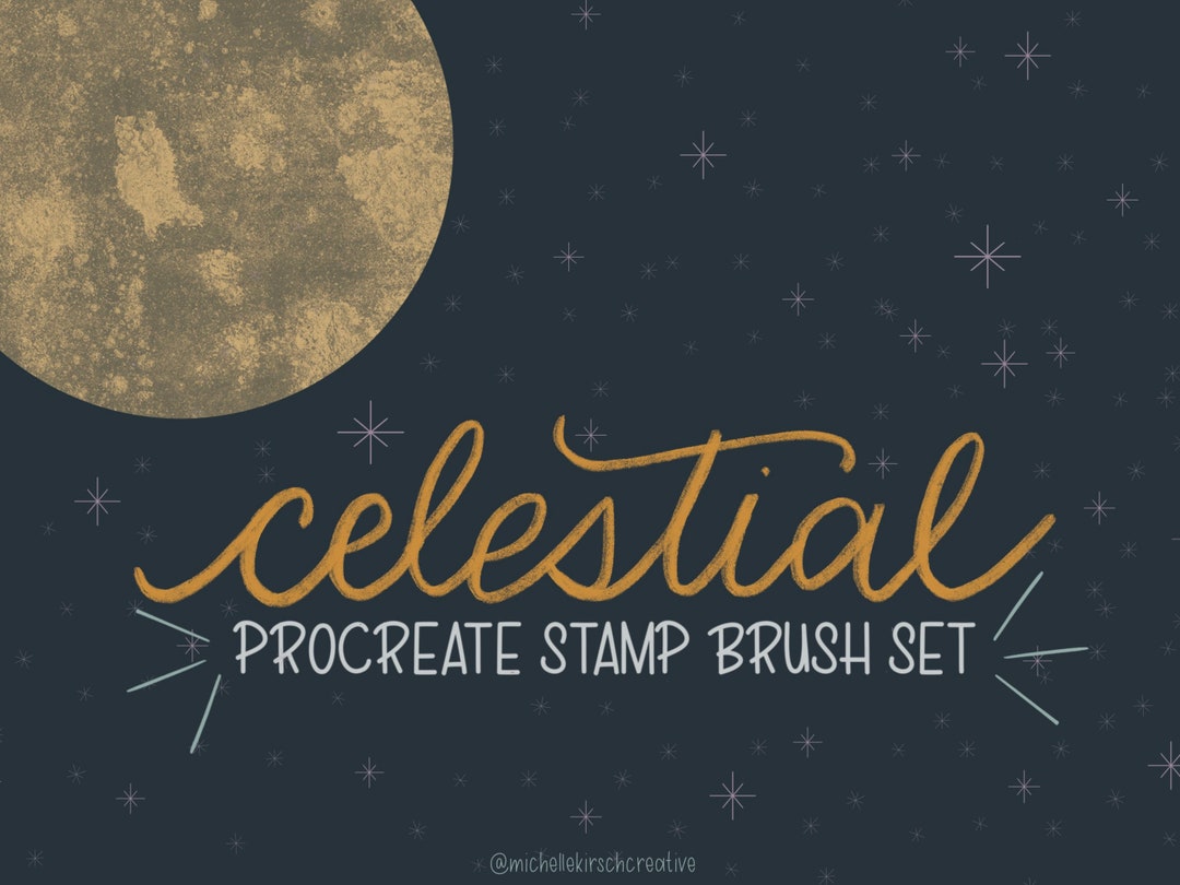 Celestial Procreate Brush Stamp Set: Hand-drawn Sun, Moon, Stars ...