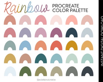 RAINBOW Procreate Color Palette | 30 Cheerful Rainbow Colors | Made for Procreate + iPad + Apple Pencil