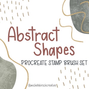 Procreate Brush Stamp Set of 27 Trendy Abstract Hand Drawn Shapes Made for Procreate iPad Apple Pencil image 1