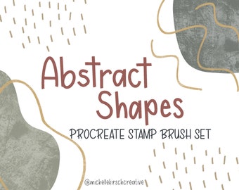 Procreate Brush + Stamp Set of 27 | Trendy Abstract Hand Drawn Shapes | Made for Procreate + iPad + Apple Pencil