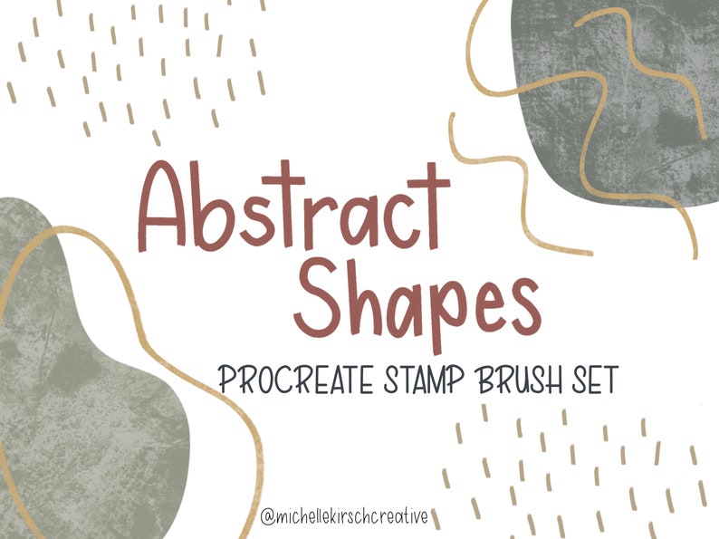 Procreate Brush Stamp Set of 27 Trendy Abstract Hand Drawn Shapes Made for Procreate iPad Apple Pencil image 1