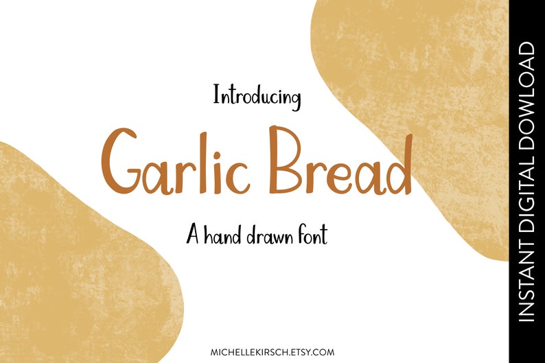 GARLIC BREAD Hand Drawn Font Handwriting Style Typeface FONT Instant Download image 1