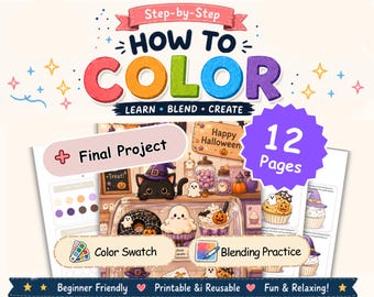 Halloween Alcohol Marker Coloring Workbook | Spooky Sweets Practice & Projects (PDF)