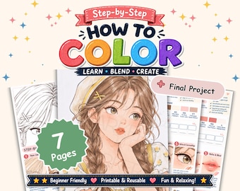 Anime Girl Alcohol Marker Coloring Tutorial | Step-by-Step Workbook (PDF)