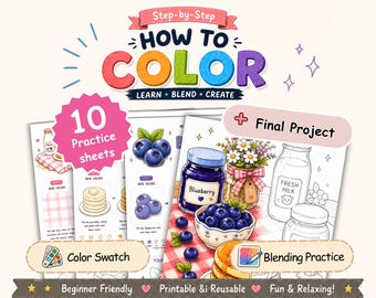 Dessert Coloring Workbook | Alcohol Marker Blending Practice (Digital Download)