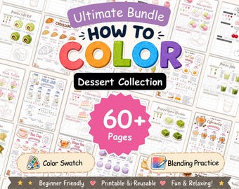 Alcohol Marker Coloring Pages Bundle | Learn to Color Workbook (PDF)