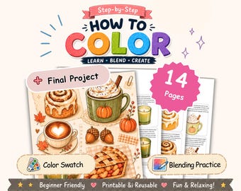 Cozy Autumn Alcohol Marker Coloring Workbook | Fall Treats & Drinks (PDF)