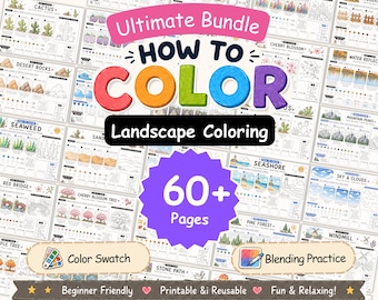 Alcohol Marker Coloring Pages Bundle | Learn to Color Workbook (PDF)