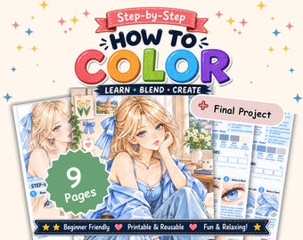 Tutorial para colorear chicas anime / Cuaderno de ejercicios con marcadores de alcohol (Descarga en PDF)