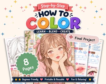 Anime Girl Coloring Tutorial | Alcohol Marker Shading Workbook (PDF)