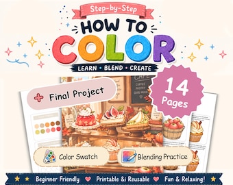 Autumn Harvest Alcohol Marker Coloring Workbook | Fall Desserts, Fruits (PDF)