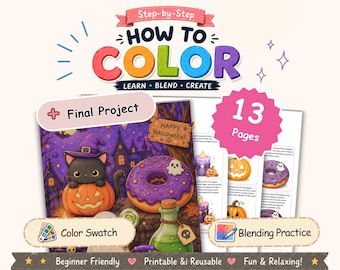 Halloween Alcohol Marker Coloring Workbook | Spooky Practice & Projects (PDF)