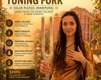 324Hz Healing Tuning Fork – Solar Plexus (Manipura) Sound Sword for Energy Balance & Inner Strength