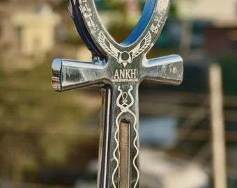 Handgjord solklocka + ANKH aluminium rund typ (7,5 tum)