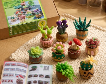 9 vetplanten in potten Naaldviltset, hobbyset voor beginners