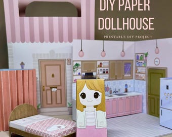 Printable Paper Dollhouse | Unique Portable Toy for Kids | Creative Play Gift | Digital Download PDF
