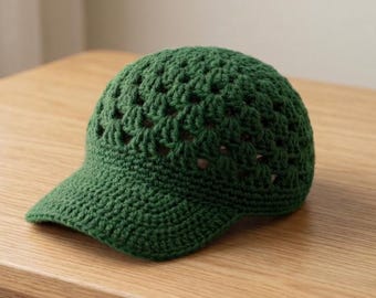 Adult Crochet Sun Hat, Wide Brim Sun Protection, Cotton Acrylic Yarn (PDF Pattern)