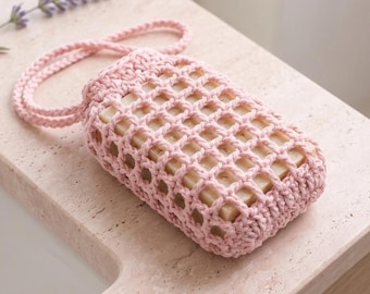 Crochet Soap Saver Pouch Pattern, Beginner Friendly Bath Accessory (PDF Download)