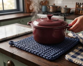 Chunky Crochet Trivet Pattern, Thick Heat-Resistant Pot Holder (PDF Download)