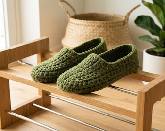 Easy Crochet House Slippers Pattern, Beginner Rectangle Slipper (PDF)