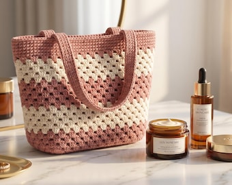 Crochet Granny Stitch Tote, Stylish Shoulder Bag, Beginner Friendly (PDF Pattern)