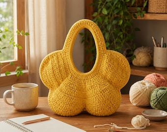 Blooming Petal Flower Crochet Tote Bag Pattern (PDF)