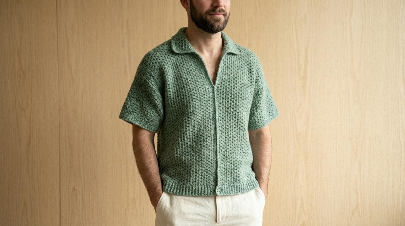 32 Men’s Crochet Patterns for Hats, Sweaters, Shirts, Slippers, and More 16 Men's Crochet Polo Shirt