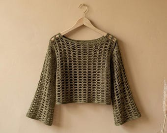 Easy Breezy Boho Crochet Blouse Pattern, Lightweight Summer Top (PDF)