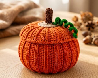 Crochet Pumpkin Basket, Crochet Fall Basket Pattern, Pumpkin Storage Basket PDF