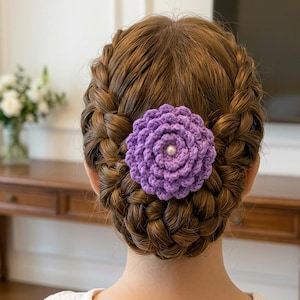 Easy Crochet Flower Pattern, 3D Bloom Appliqué, Hair Tie Embellishment (PDF PATTERN)