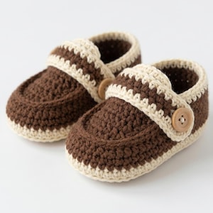 Monk Strap Baby Booties Crochet Pattern, Newborn Shoes, Beginner Friendly