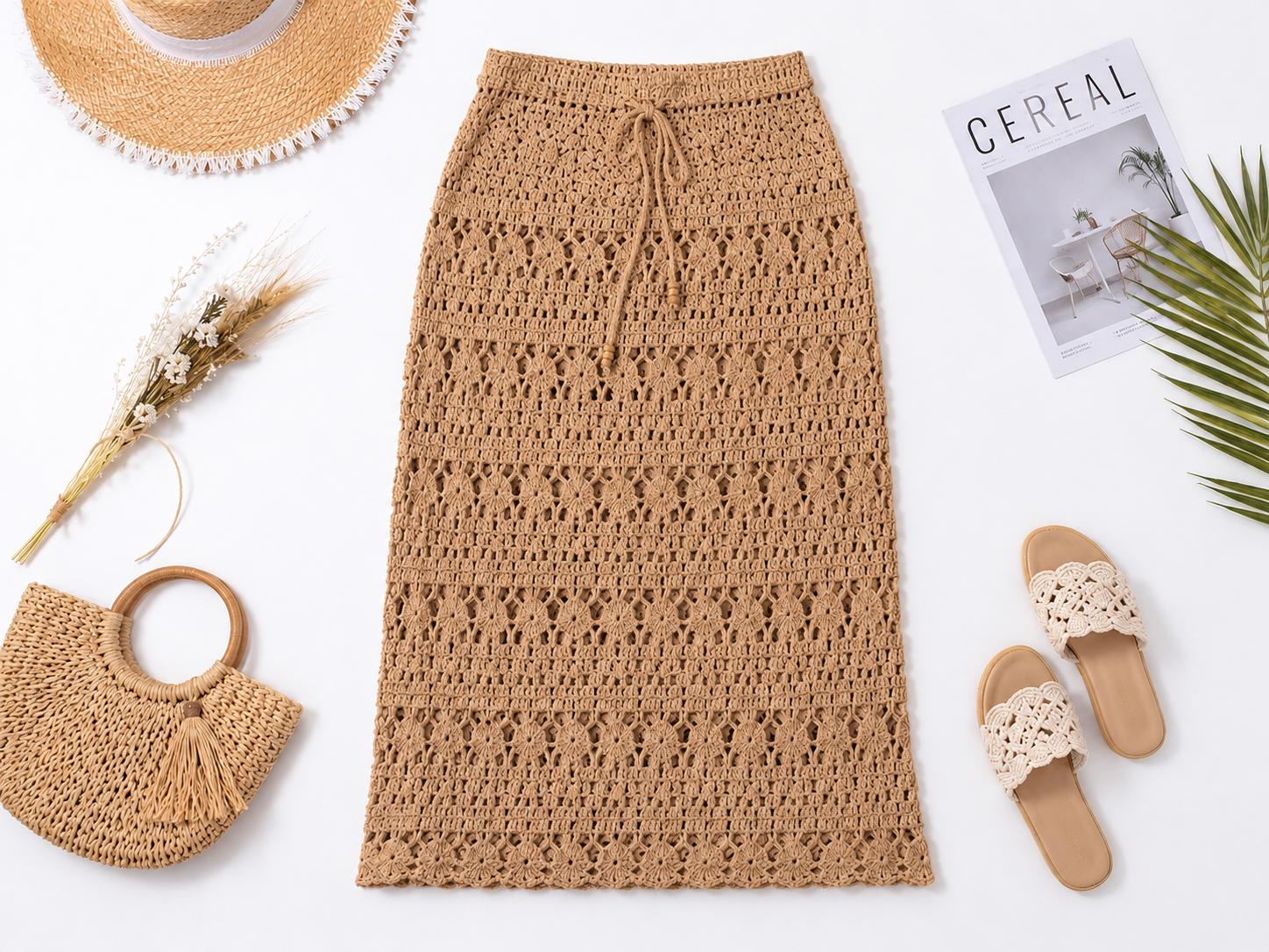 22 Maxi Skirt Crochet Patterns to Make for Summer, Festivals, and Beyond 1 Lacey Crochet Maxi Skirt