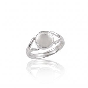 Solid 925 Sterling Silver Round Bezel Cup Ring DIY Resin Jewelry Wholesale DIY Jewelry Supplies, Jewelry Making Collet Keepsake and Opal set