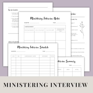 Ministering Interview Notes, Relief Society Binder Pages, RS Interview Schedule Sheet, LDS Printables, Instant Download PDF