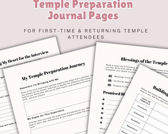 Temple Preparation Printable Journal Pages | LDS Digital PDF Download