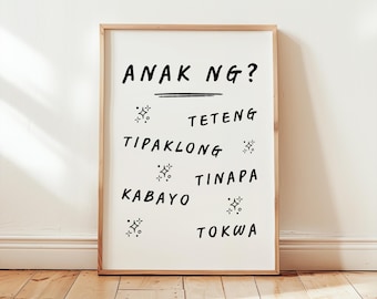Funny Filipino Wall Art, Tagalog Slang Quotes, Pinoy Culture Printable Poster, Philippines Decor