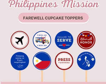 LDS Philippines Mission Cupcake Toppers | Missionary Farewell Party Decors | Called to Serve | LDS Printables