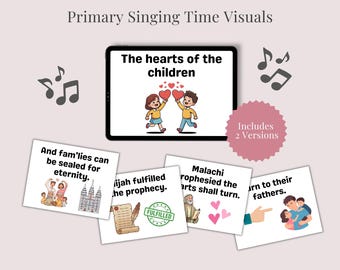 The Hearts of the Children Flip Chart, LDS Primary Singing Time, Printable Visual Aid
