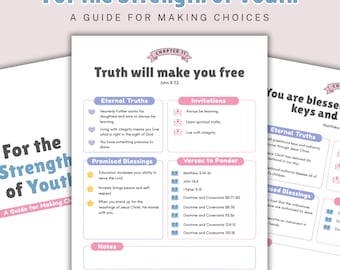 2026 For the Strength of Youth Study Notes | LDS Youth Printables | New FSY Guide | Sunday School Lesson Handouts
